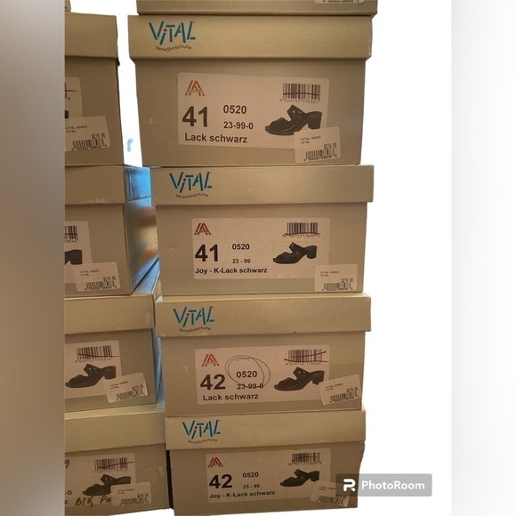 Vital Joy Mules Sandals Lack Schwarz - Picture 14 of 15